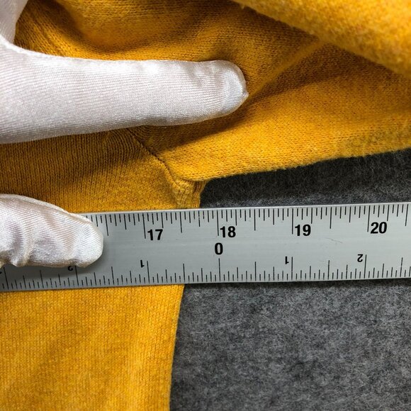 J. Crew Ruffle Neck Sweater Womens S Mustard Yellow Cotton Lightweight Keyhole - Picture 7 of 9